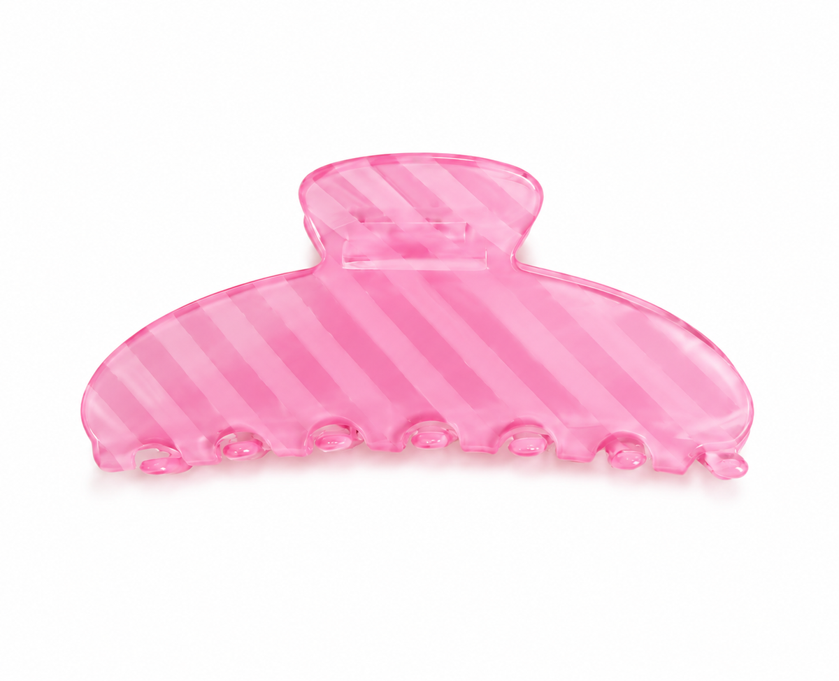 Pink Stripes Claw Clip