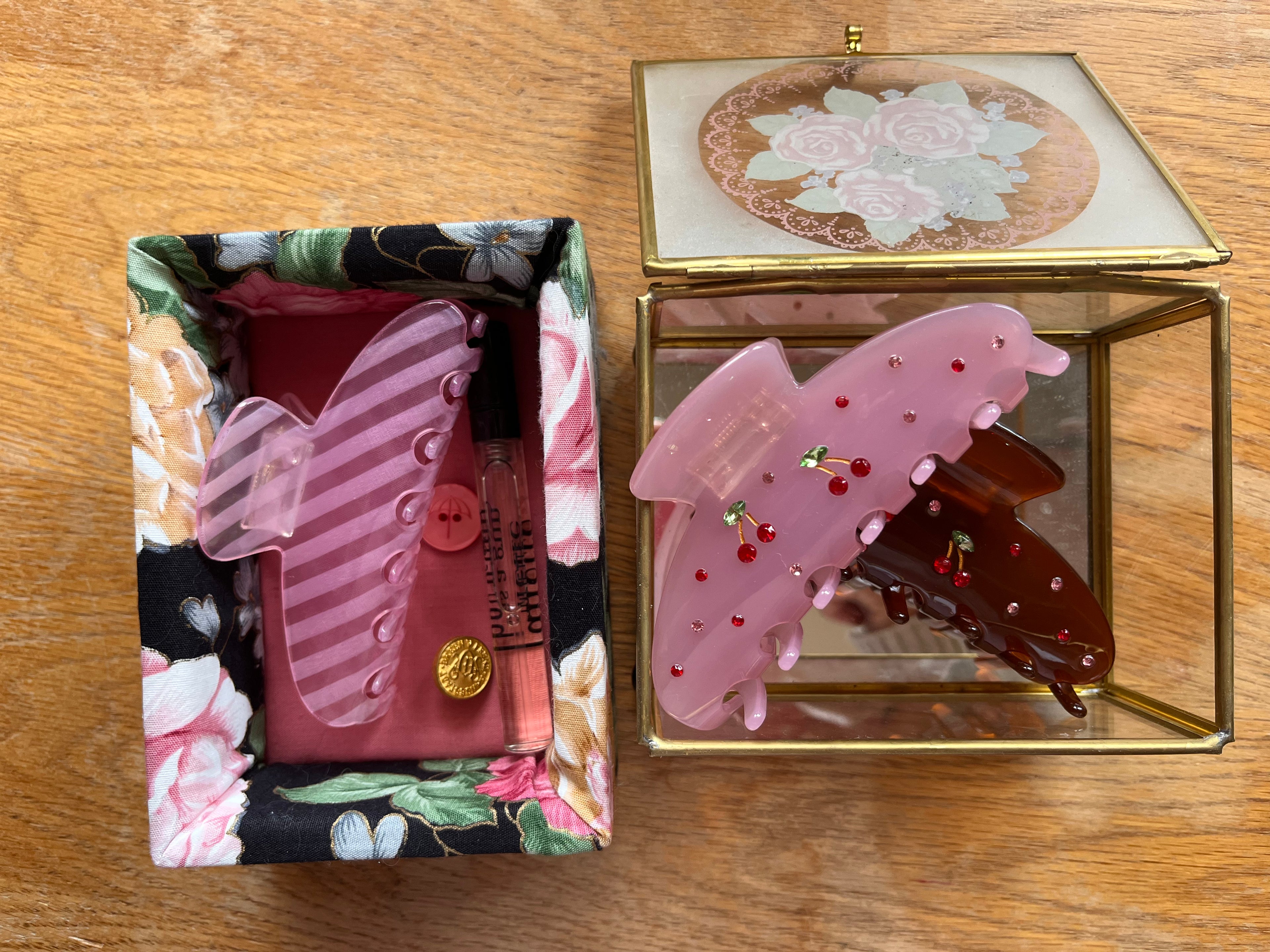 Pink Cherry Claw Clip