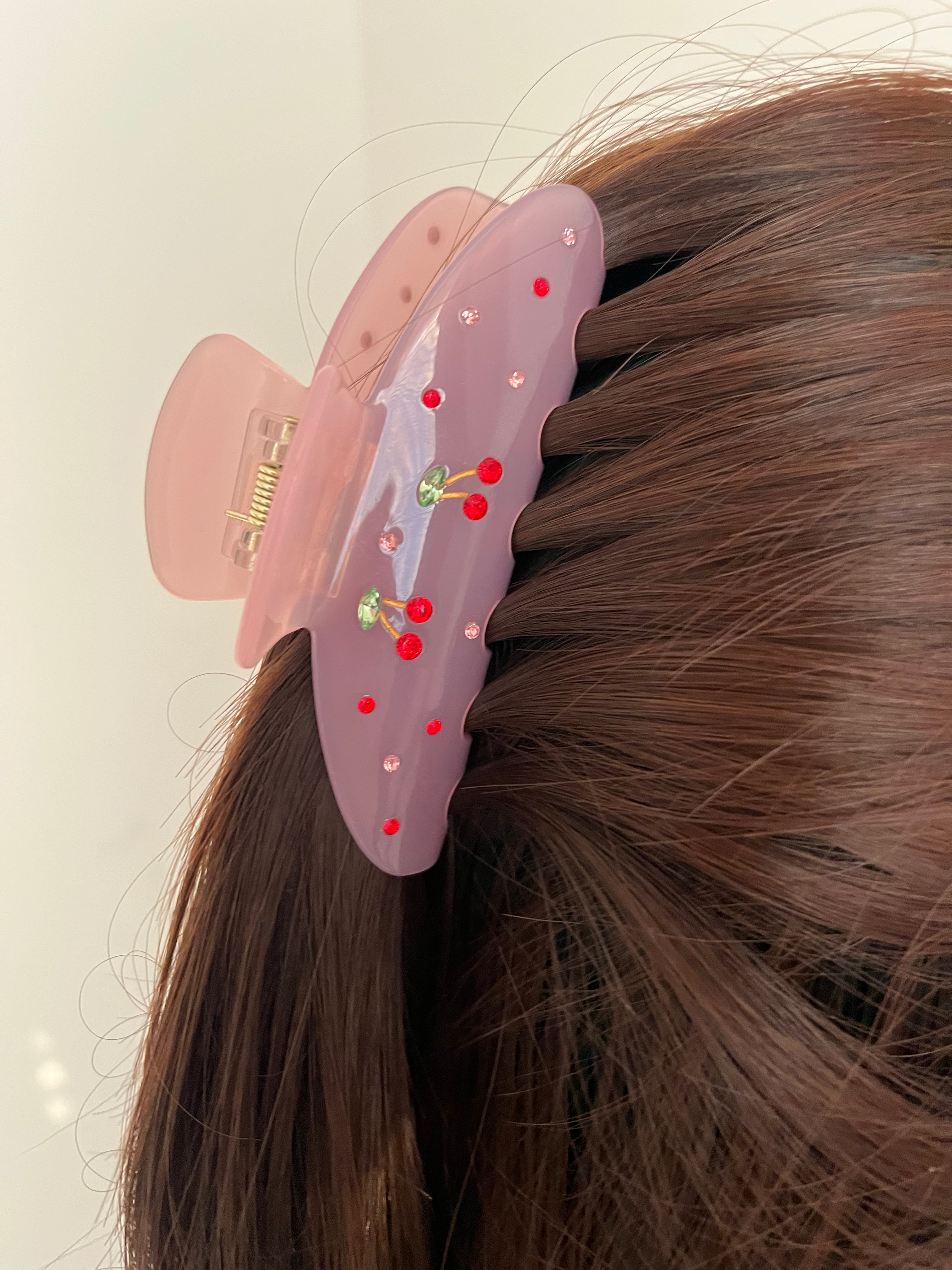 Pink Cherry Claw Clip