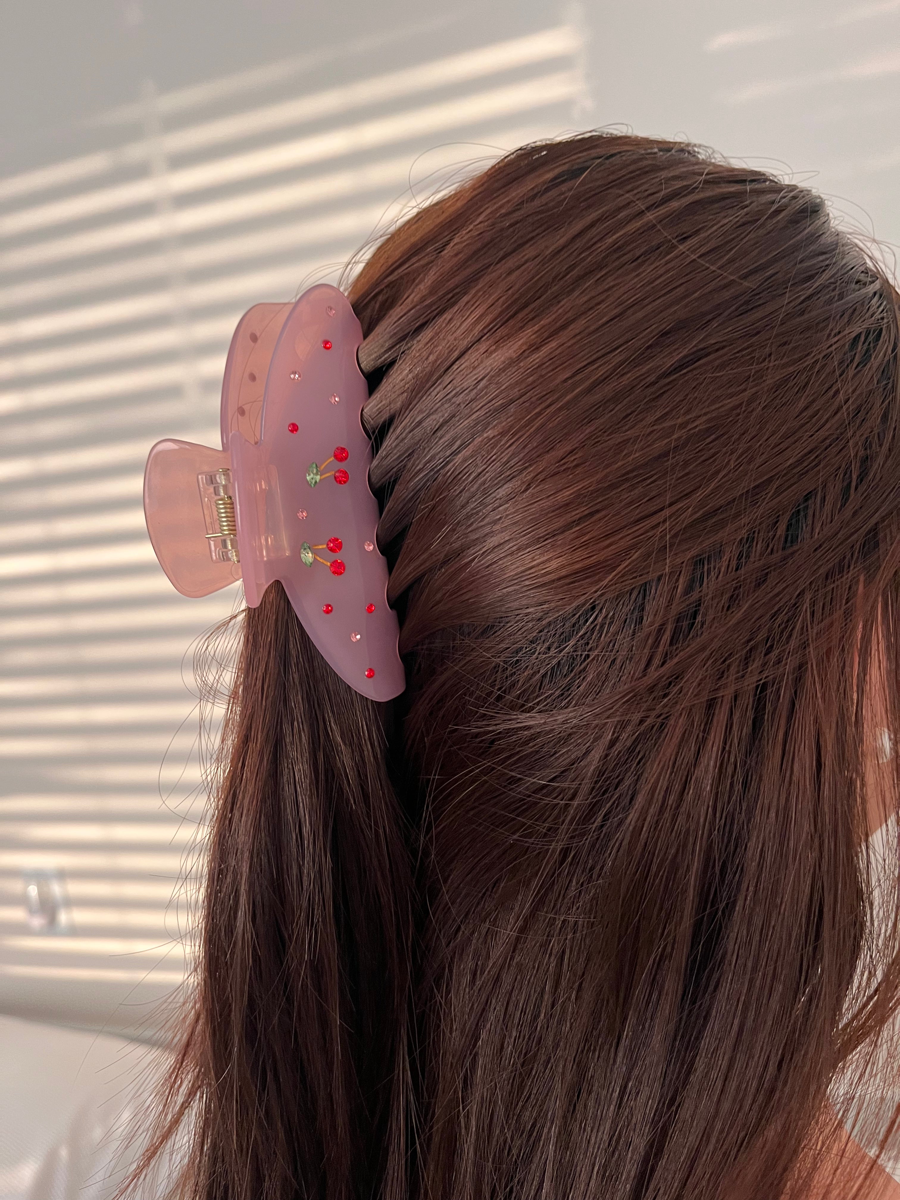 Pink Cherry Claw Clip