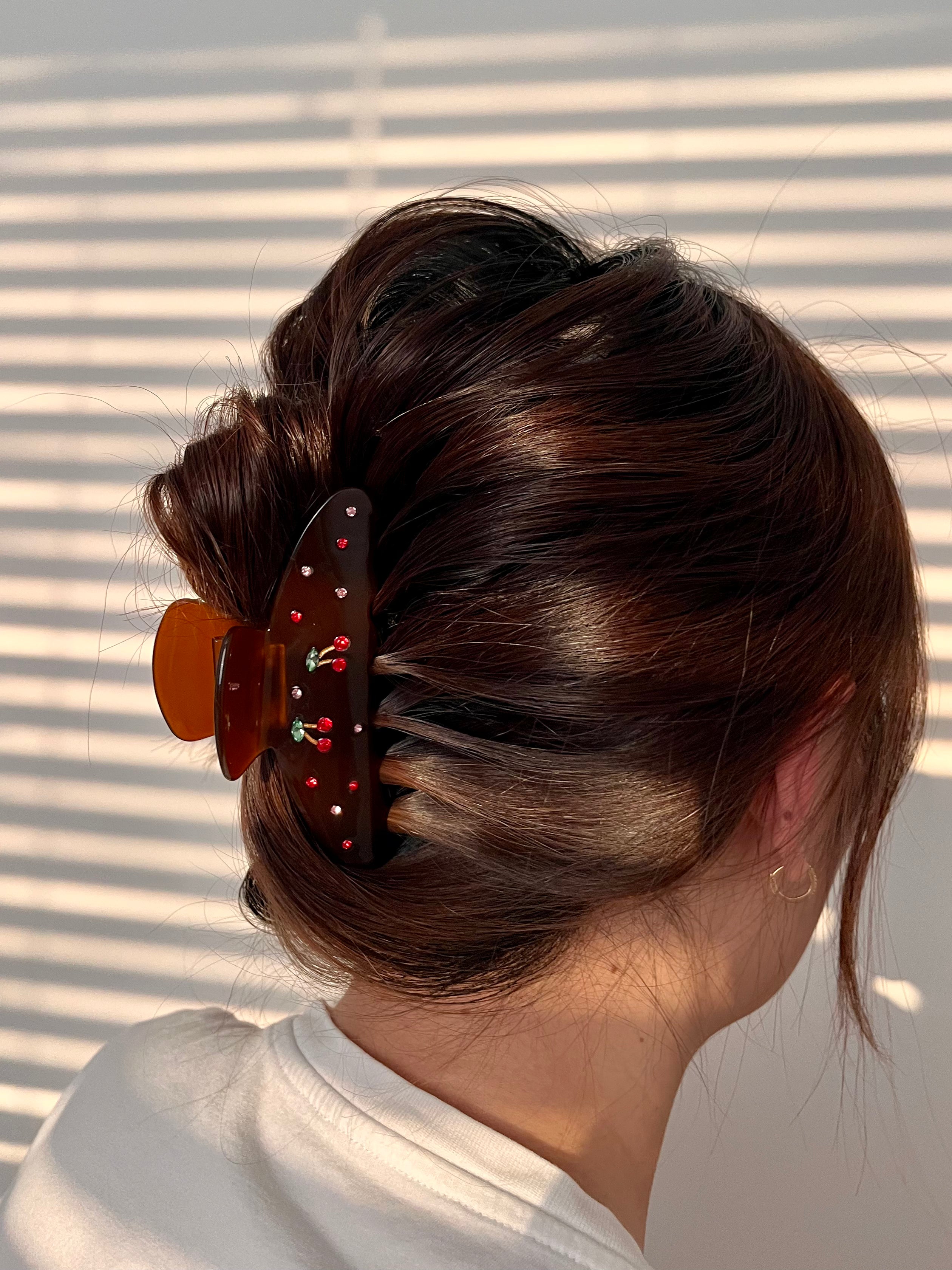 Brown Cherry Claw Clip
