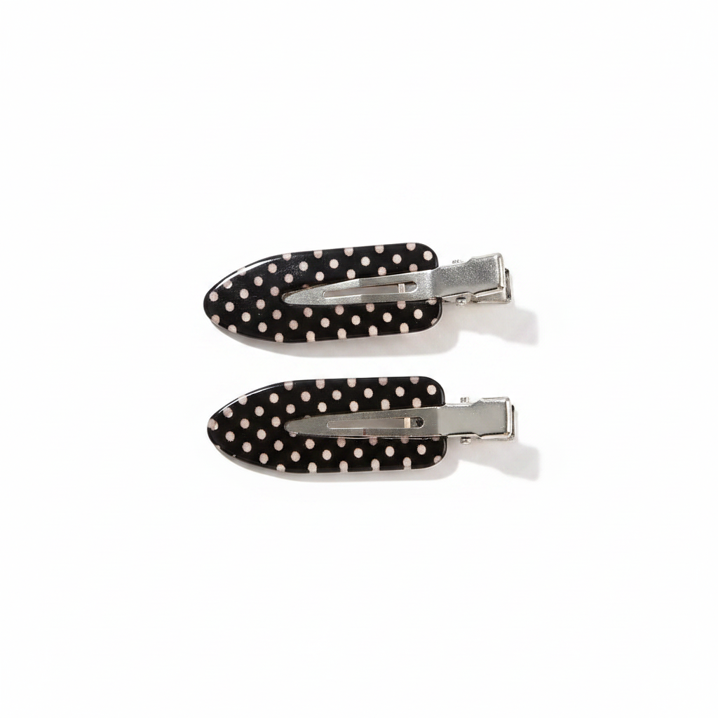 Black Polka Dot Snap Clips