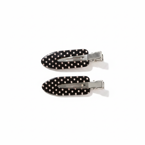 Black Polka Dot Snap Clips